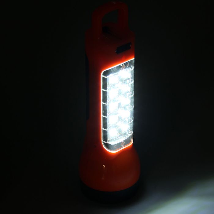 Фонарь ручной аккумуляторный RED 110, 2 режима: 1 Вт / 10 SMD, чёрно-оранжевый