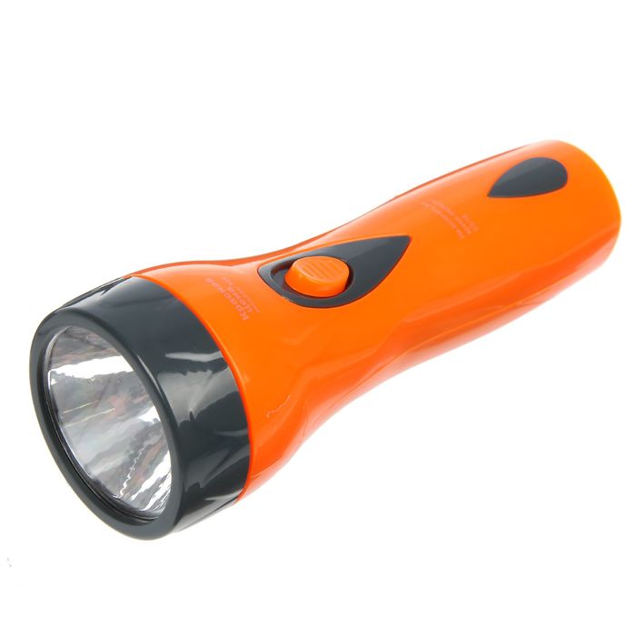 Фонарь ручной аккумуляторный RED 909, светодиод 0.5 Вт, чёрно-оранжевый