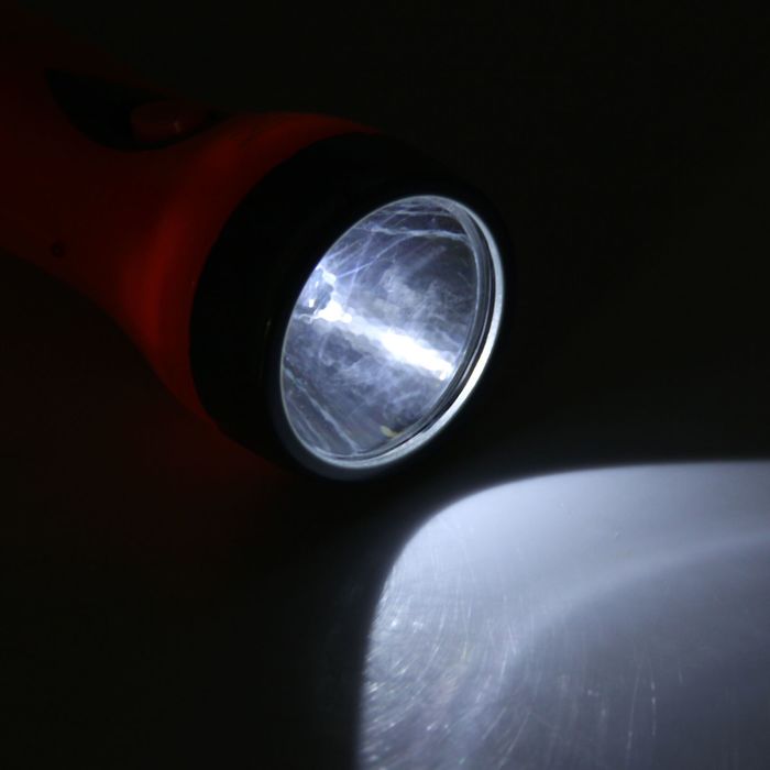 Фонарь ручной аккумуляторный RED 909, светодиод 0.5 Вт, чёрно-оранжевый