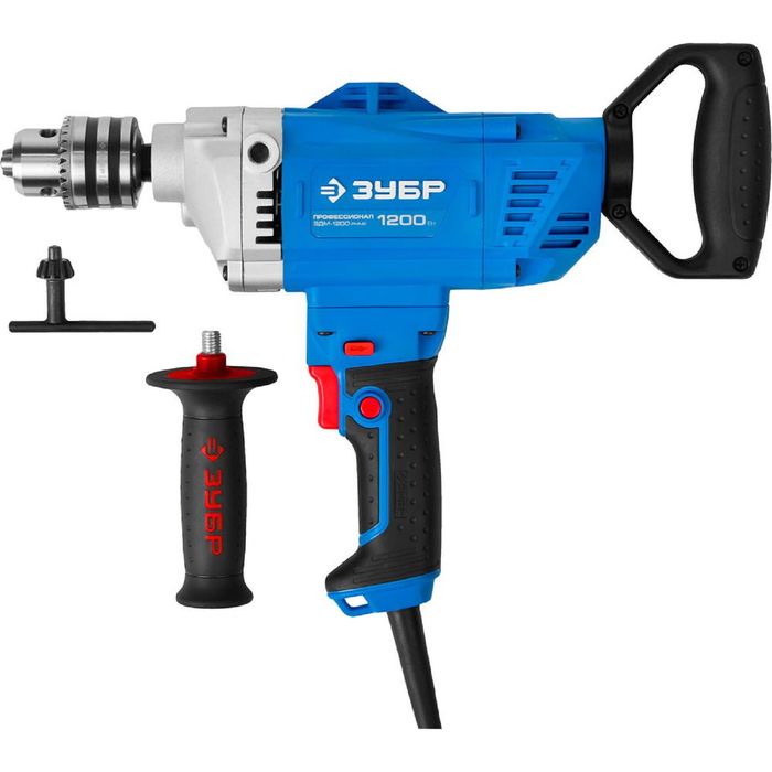 Дрель-миксер "ЗУБР" ЗДМ-1200 РММ2, реверсивная, патрон 16мм, 0-850об/мин, 1200Вт