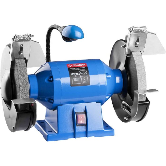 Cтанок точильный "ЗУБР" ЗТШМЭ-200-600, 600 Вт, 2950 об/мин, 200х25х32 мм, 220 В
