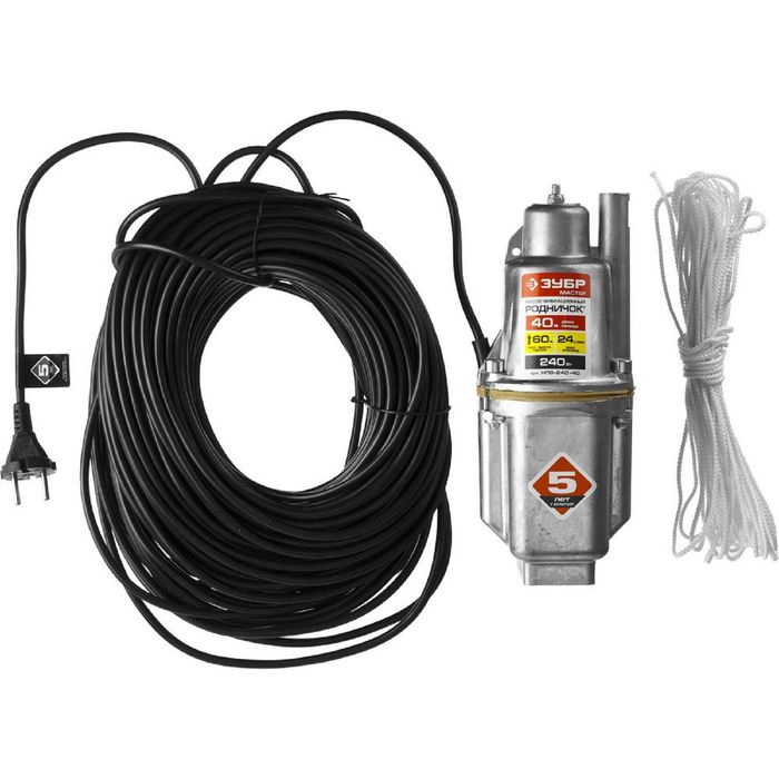 Насос "ЗУБР" НПВ-240-40, вибрационный, шнур 40м, 240Вт, 24л/мин, напор 60м, погружной