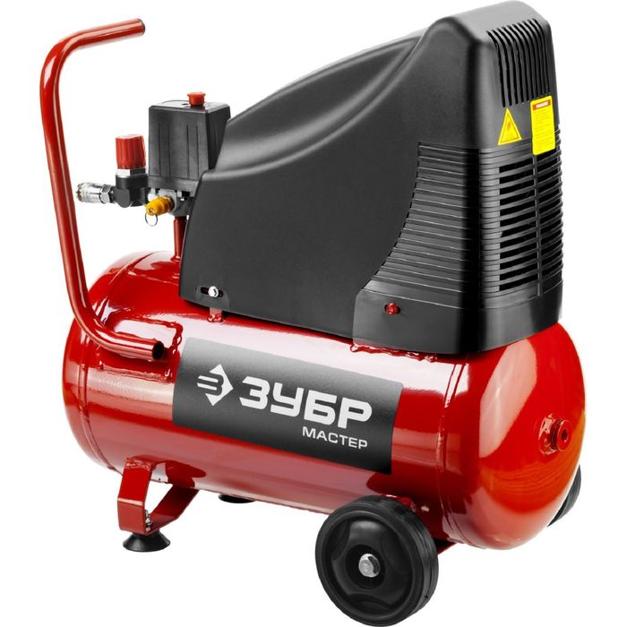 Компрессор "ЗУБР" ЗКП-190-24-1.5, воздушный, поршневой, безмасляный, 24л, 8Атм, 1500Вт, 220В