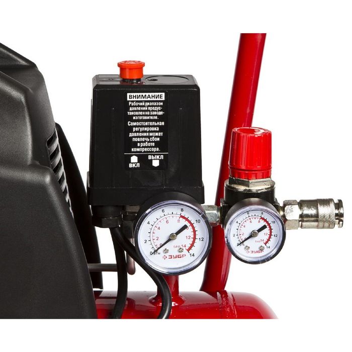 Компрессор "ЗУБР" ЗКП-190-24-1.5-Н4, воздушный, поршн., безмасляный, 24л, 8Атм, 1500Вт, 220В