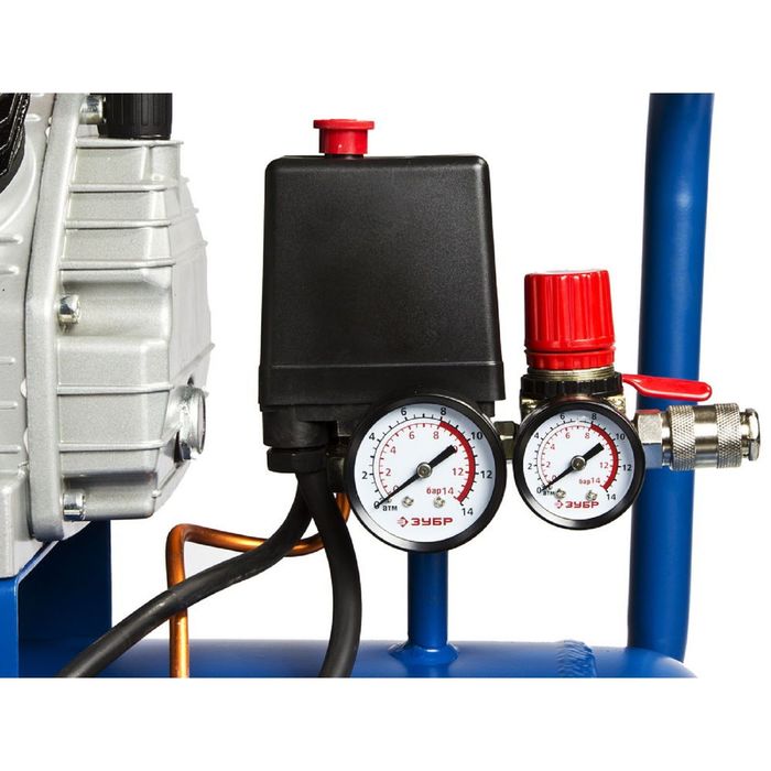 Компрессор "ЗУБР" ЗКПМ-360-50-2.2, воздушный, поршневой, масл., 50л, 8Атм, 2200Вт, 220В