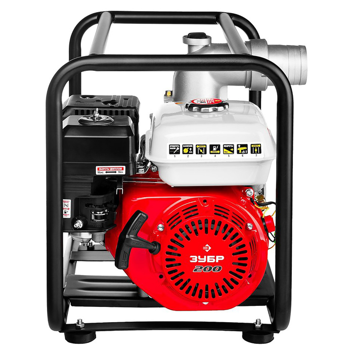 Мотопомпа "ЗУБР" ЗБМП-1000, бензиновая, 4Т, 6.5 л.с., 1000 л/мин, глубина 8 м