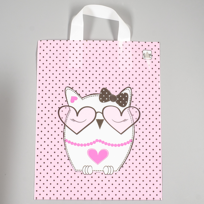 Пакет "Розовое настроение", полиэтиленовый с петлевой ручкой, 35х28 см, 55 мкм