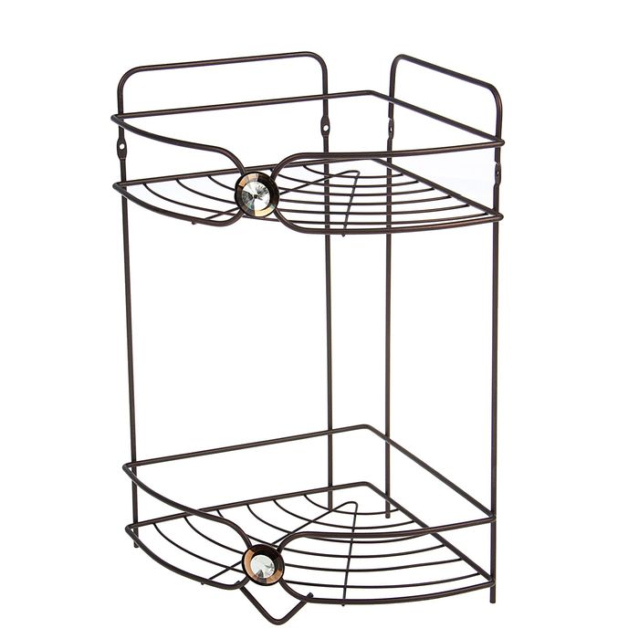 Полка 2х-ярусная угловая "Кристалл", цвет коричневый