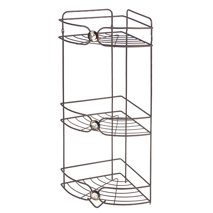 Полка 3-х ярусная угловая "Кристалл", цвет коричневый