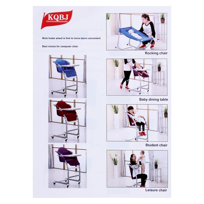 Стульчик для кормления, трансформер 3 в 1, цвет голубой