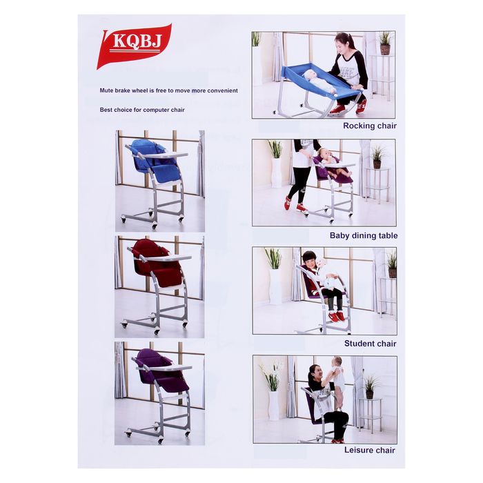 Стульчик для кормления, трансформер 3 в 1, цвет красный