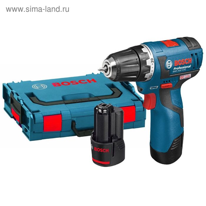 Аккум.дрель BOSCH GSR 10,8 V-EC (06019D4000), 10.8 В, 2x2 А/ч, 400/1300 об/мин