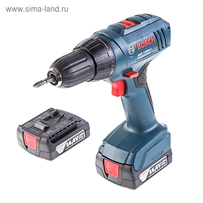 Акк.дрель BOSCH GSR 1440-LI (06019A8407), 14.4 В, 2x1.5 А/ч, 10 мм, 1400 об/мин, 30 Н/м