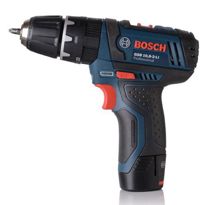 Дрель BOSCH GSB 12V-15 (06019B6906), аккум, ударная, 12В, 2x2 А/ч, 380/1300 об/мин