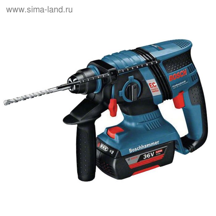 Перфоратор акк. BOSCH GBH 36 V-EC (0611903R02), 36 В, 2x1.3 А/ч, 1500 об/мин, SDS+, 18 мм