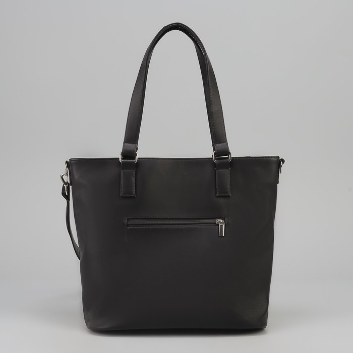 Сумка женская на молнии, 1 отдел, наружный карман, длинный ремень, чёрная