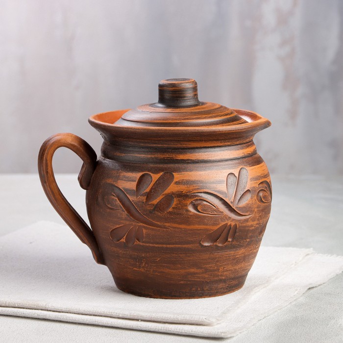 

Сметанник "Вьюнок", декор, красная глина, 0.5 л, микс