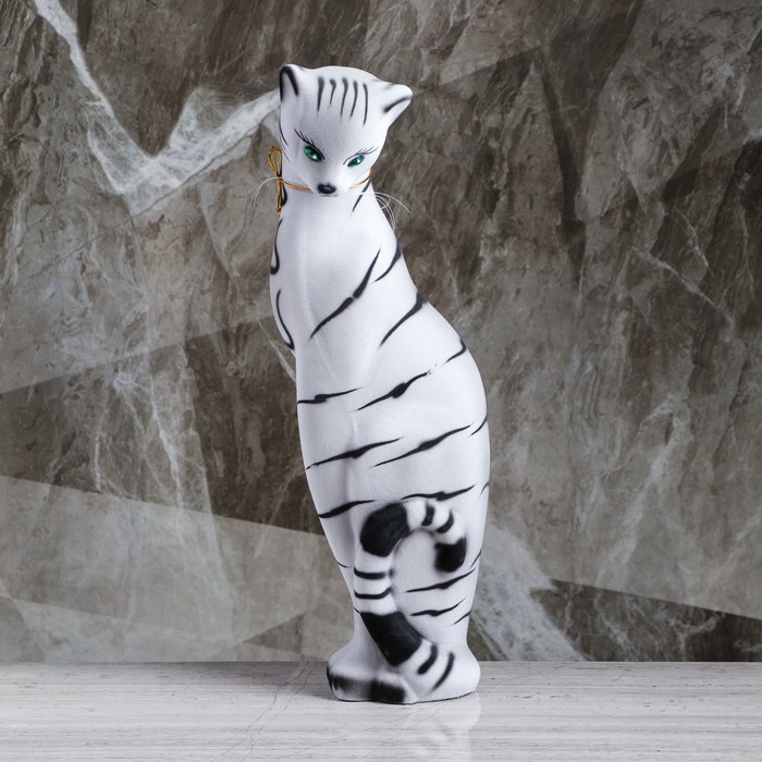 Копилка "Багира" большая, флок, серый тигр