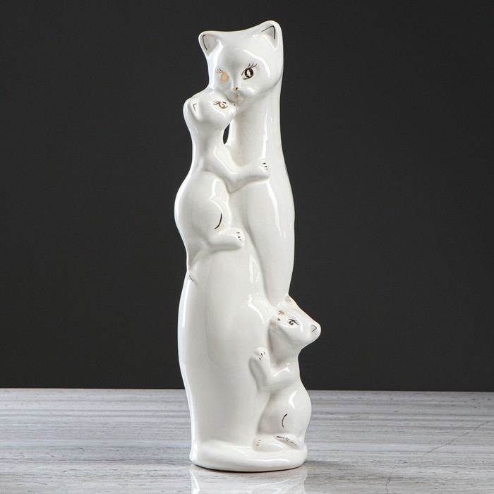 Копилка "Багира мама" большая глазурь белая