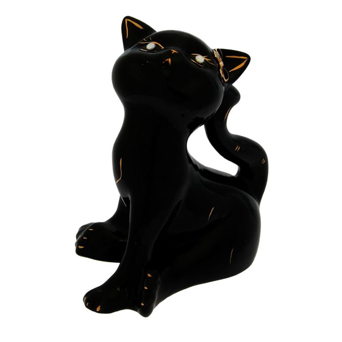 Копилка "Анфиса" большая, глазурь, чёрный