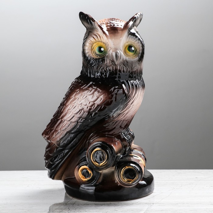 Сувенир "Сова" бежевая глянец