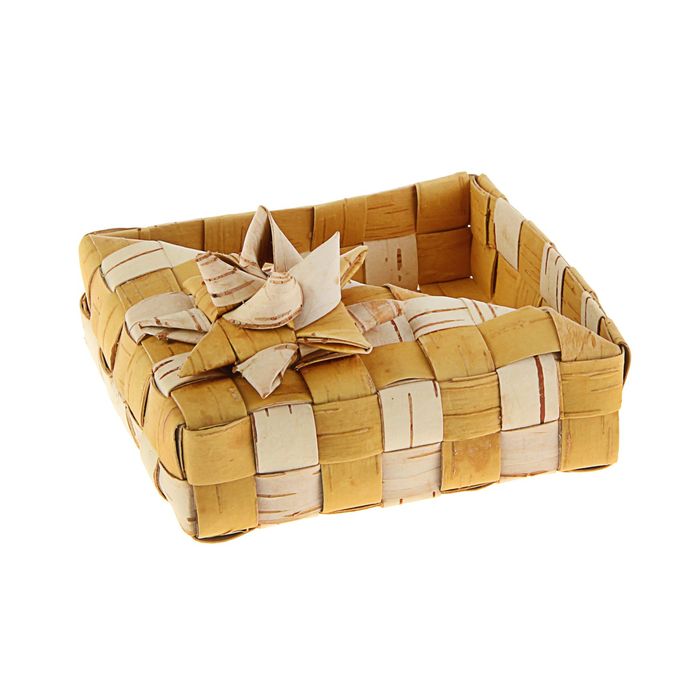 Салфетница «Цветочек», плетёная, береста