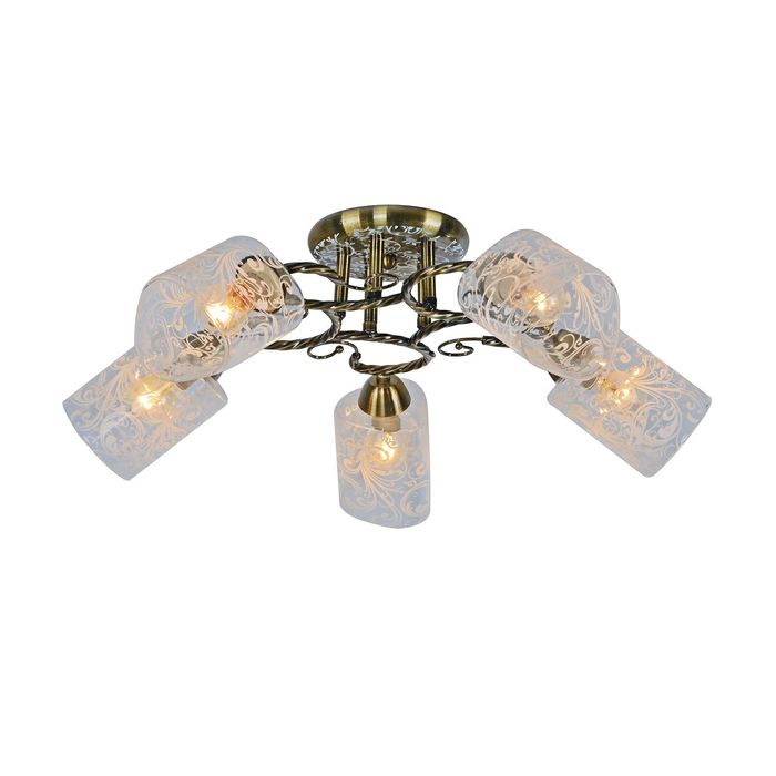 Люстра "Эдельвейс" 5 ламп 60W Е14 античная бронза