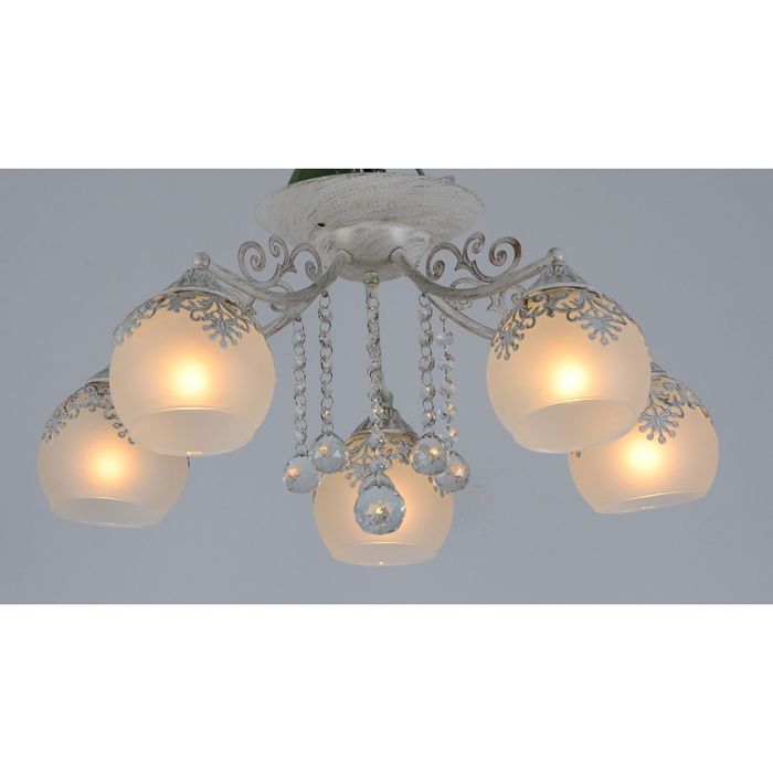 Люстра "Аманда" 5 ламп 60W Е14 белый/золото