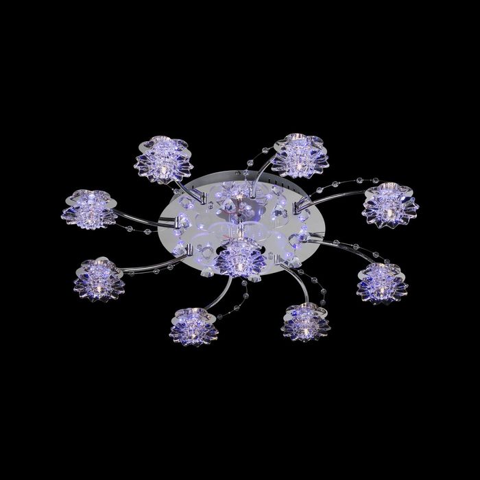 Люстра галогенная "Антия" 9 ламп 20W 12V G4 голубая