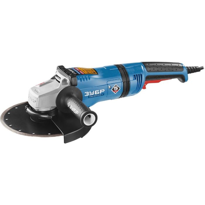 Машина углошлифовальная "ЗУБР" УШМ-П230-2100 ПВ, плавный пуск, 230мм, 6000об/мин, 2100Вт
