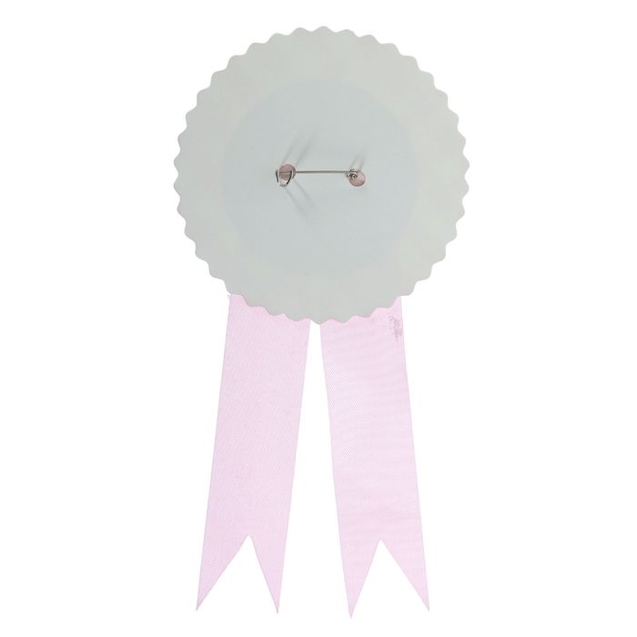 Значок "9" бантик, розовый цвет