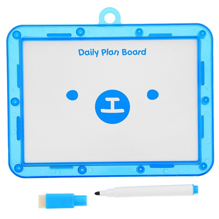 Доска для рисования двухсторонняя + маркер черного цвета со стиралкой