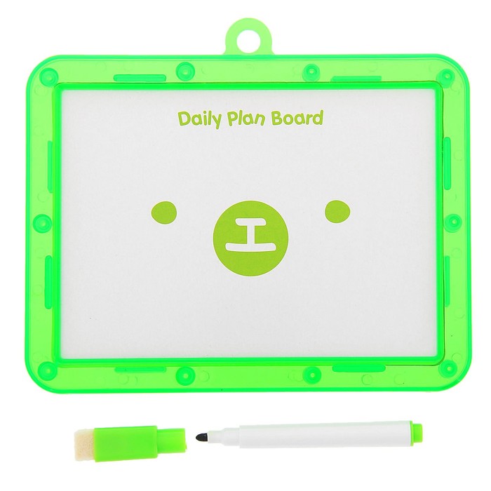 Доска для рисования двухсторонняя + маркер черного цвета со стиралкой