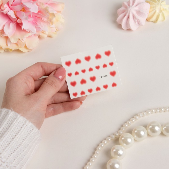 Слайдер-дизайн для ногтей, водный, цвет красный