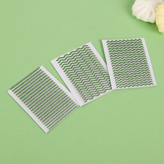 Наклейки для ногтей, цвет зелёный