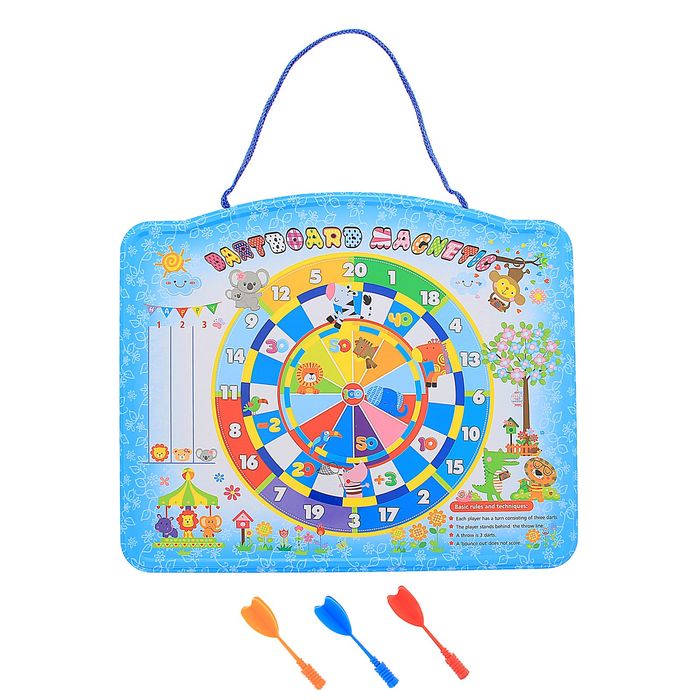 Доска для рисования двухсторонняя, оборот дартс, 3 дротика, маркер чёрного цвета с губкой