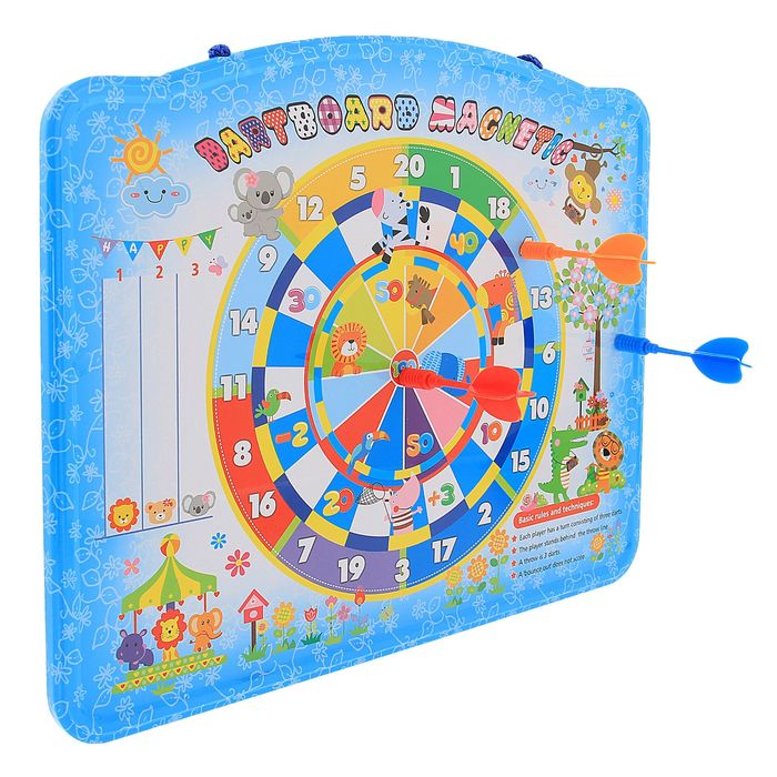 Доска для рисования двухсторонняя, оборот дартс, 3 дротика, маркер чёрного цвета с губкой