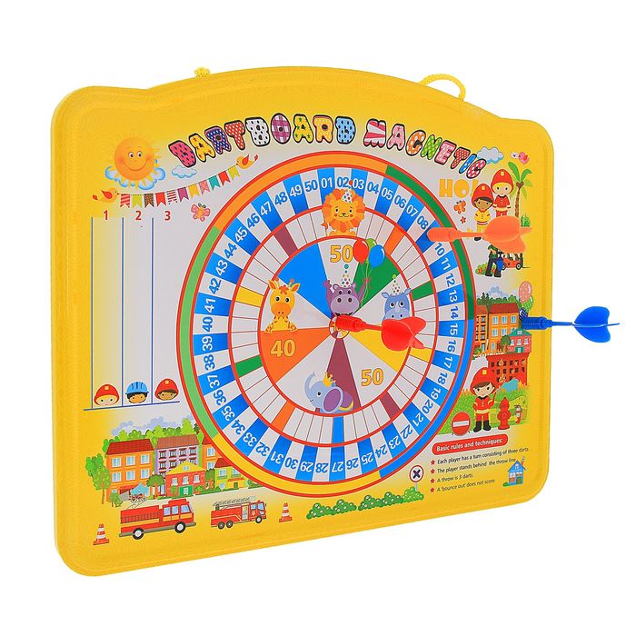 Доска для рисования двухсторонняя, оборот дартс, 3 дротика, маркер чёрного цвета с губкой