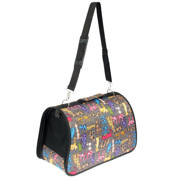 Сумка-переноска каркасная "Кошки", размер S, 36 х 18 х 24 см