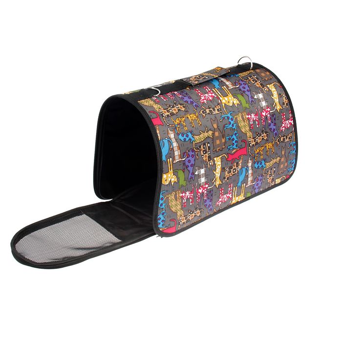 Сумка-переноска каркасная "Кошки", размер S, 36 х 18 х 24 см