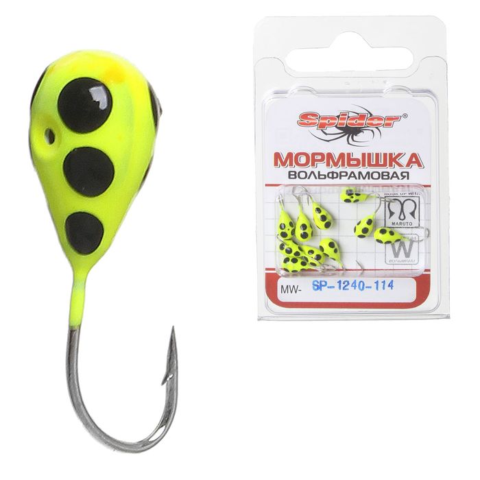 Мормышка W Spider «Капля» с отверстием крашеная, 4,0 мм, вес 0,80 г, цвет 114