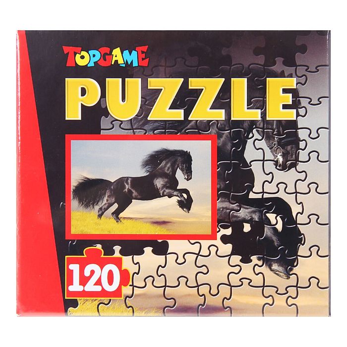 Пазл "Черный конь", 120 элементов
