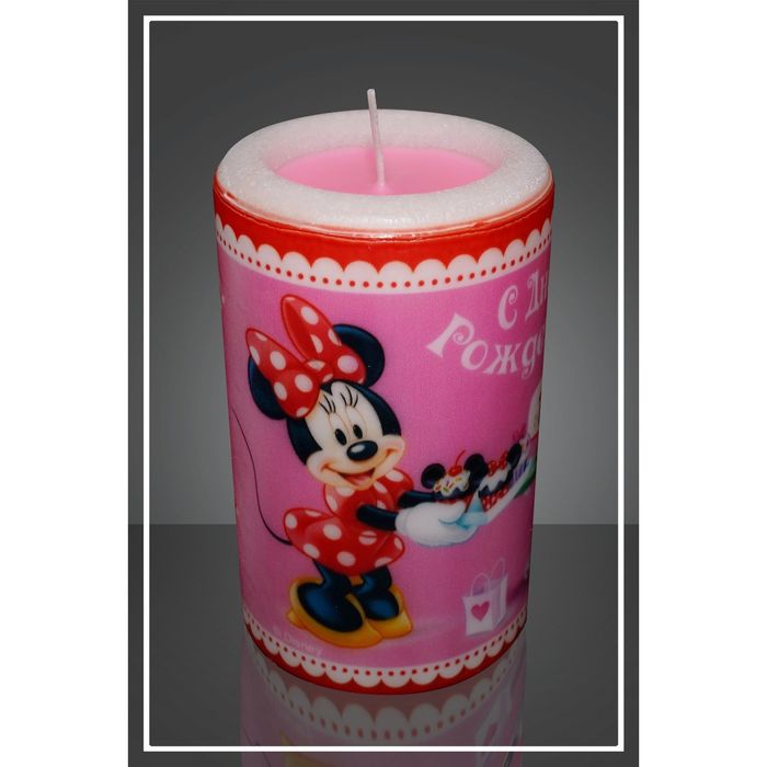 Свеча-сюрприз "Дисней. Минни с пироженкой" аромат: роза