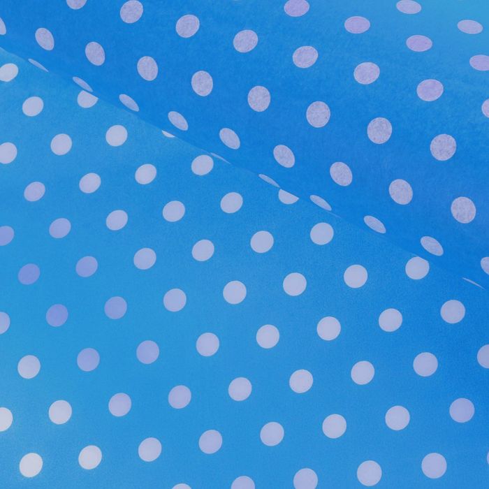 Бумага упаковочная тишью "Горох", голубой, 50 х 66 см, набор 10 листов