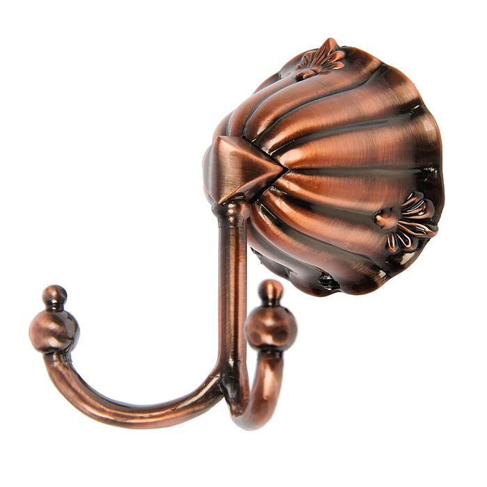 Крючок настенный двойной "Колокольчик", цвет медь