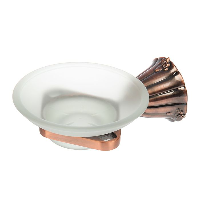 Мыльница настенная стеклянная "Колокольчик", цвет медь