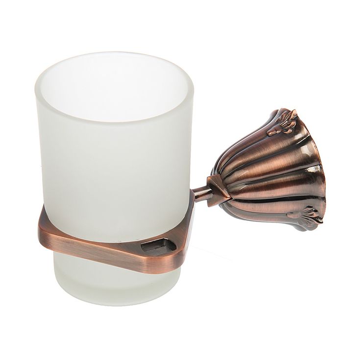 Стакан стеклянный с держателем "Колокольчик", цвет медь