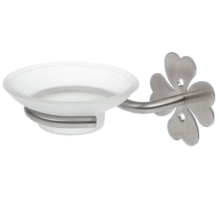 Мыльница настенная стеклянная "Клевер"