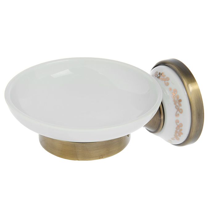 Мыльница настенная керамическая "Расписная керамика", цвет бронза