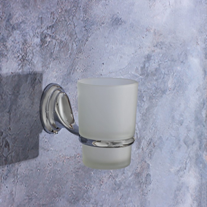 Стакан стеклянный матовый с держателем "Шарм"